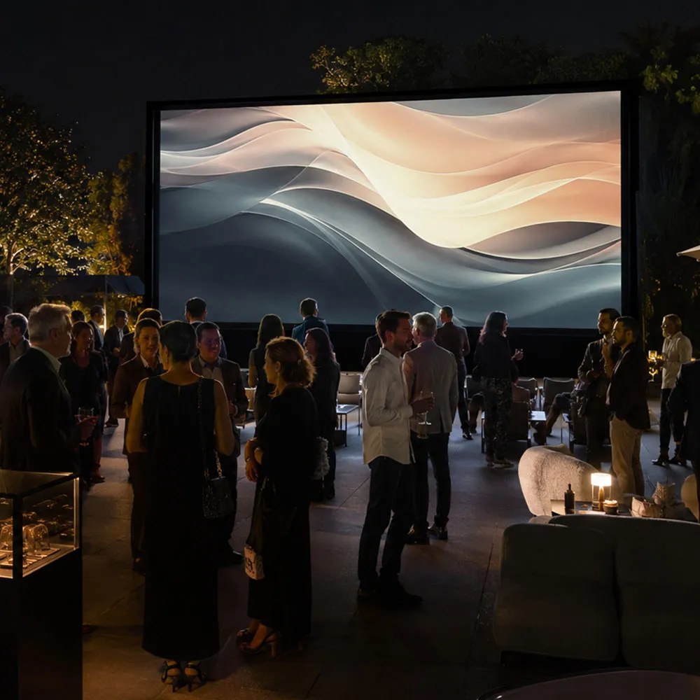 A branded inflatable cinema screen at a corporate brand activation event